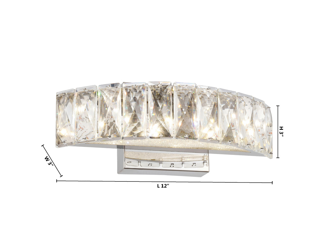 Clear Crystal Band Wall Sconce with Beaded Frame and Hardware by Bethel - view 5