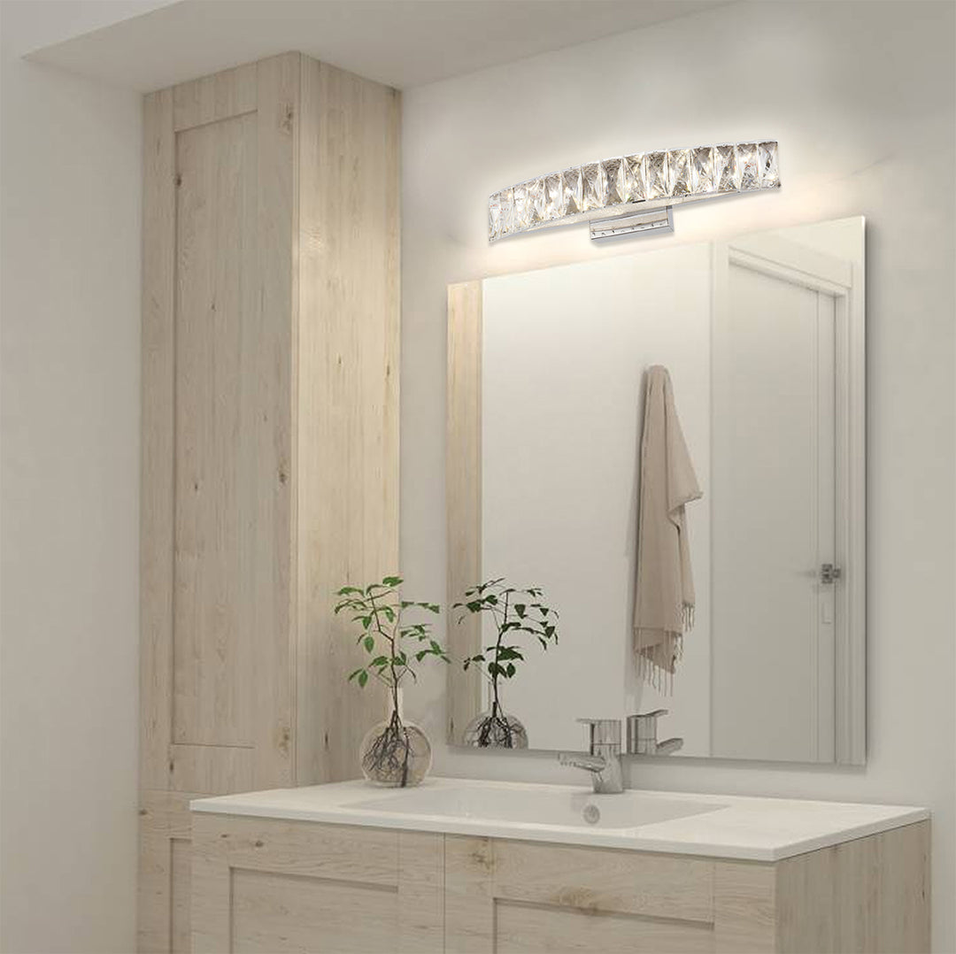 Clear Crystal Band Wall Sconce with Beaded Frame and Hardware by Bethel - view 11