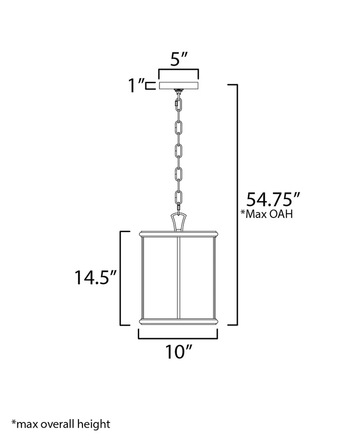 Cane 1-Light Pendant dimensions diagram