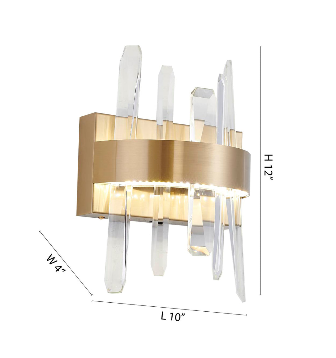 Stainless Steel Frame LED Wall Sconce with Clear Crystals by Bethel - view 12