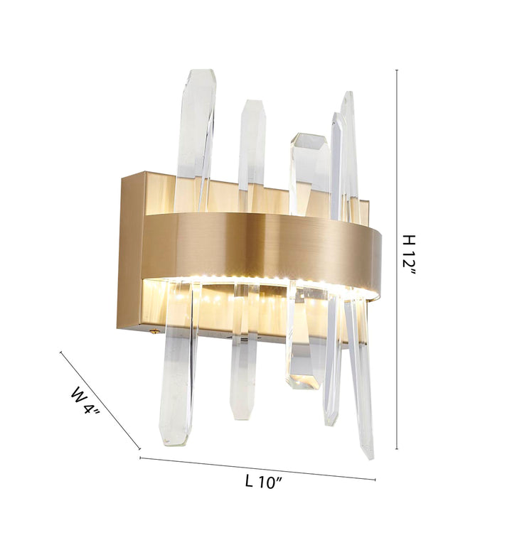 Stainless Steel Frame LED Wall Sconce with Clear Crystals by Bethel - view 12