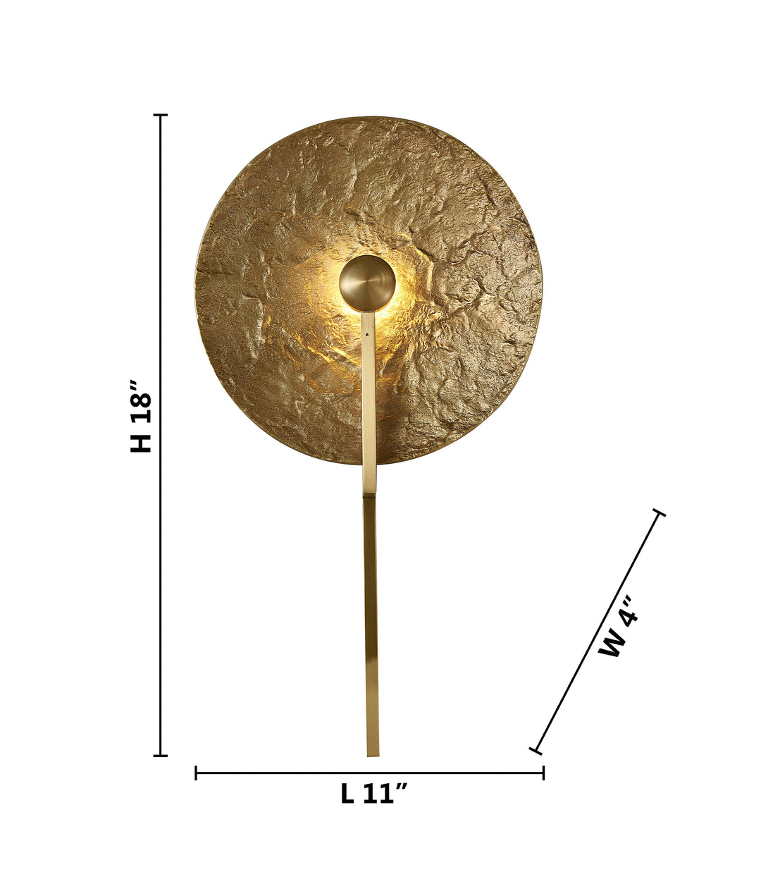 Brass Disk LED Wall Sconce by Bethel - view 4