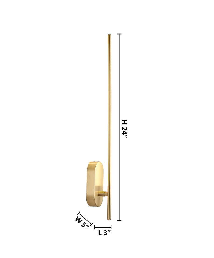Brass LED Stick Wall Sconce with Silicone Diffuser by Bethel - view 9