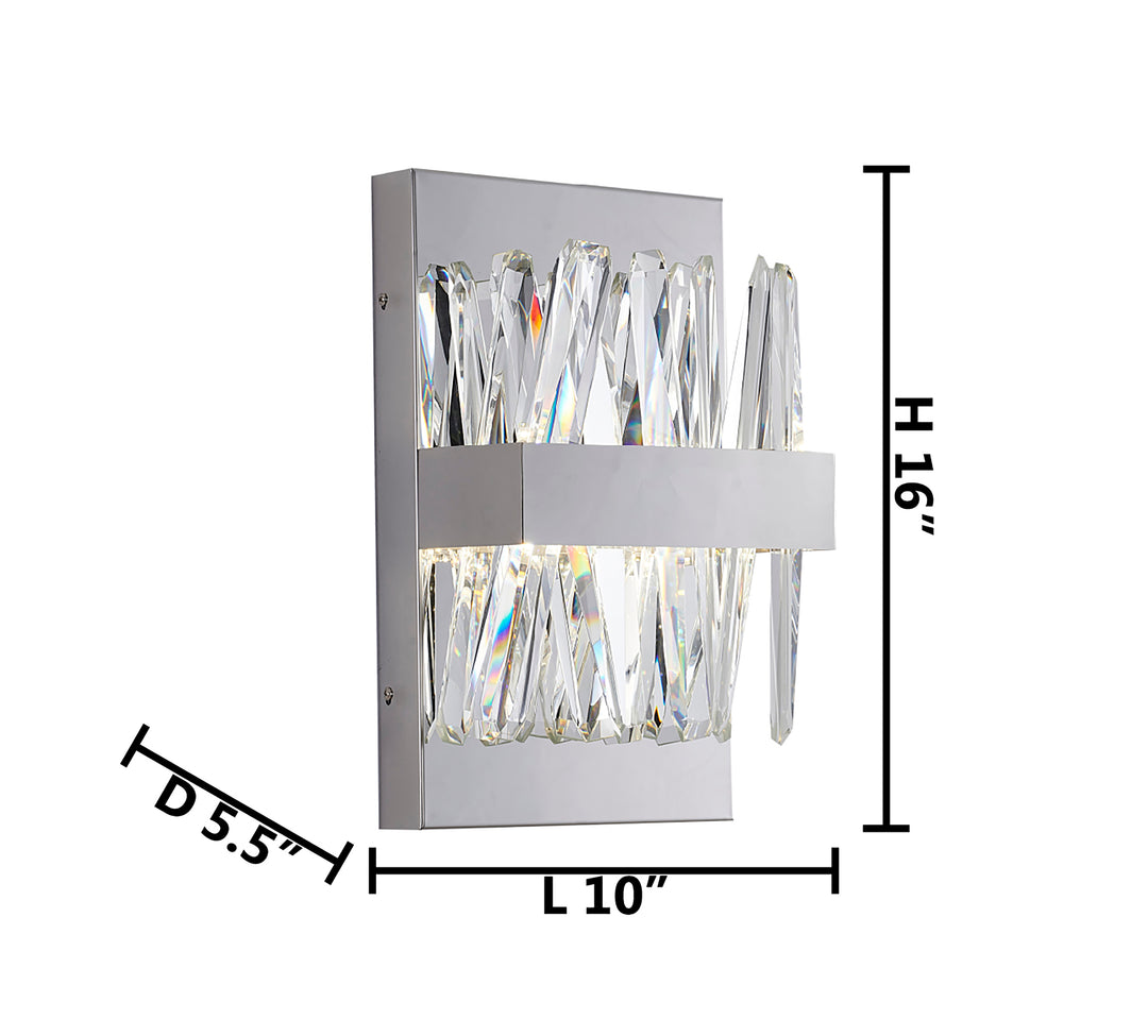 Stainless Steel Wall Sconce with Clear Crystals by Bethel - view 4