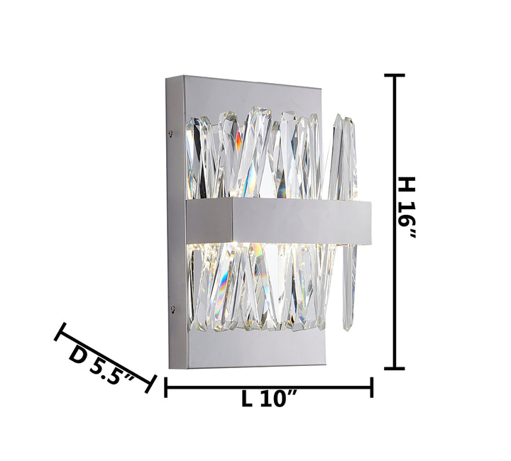 Stainless Steel Wall Sconce with Clear Crystals by Bethel - view 4