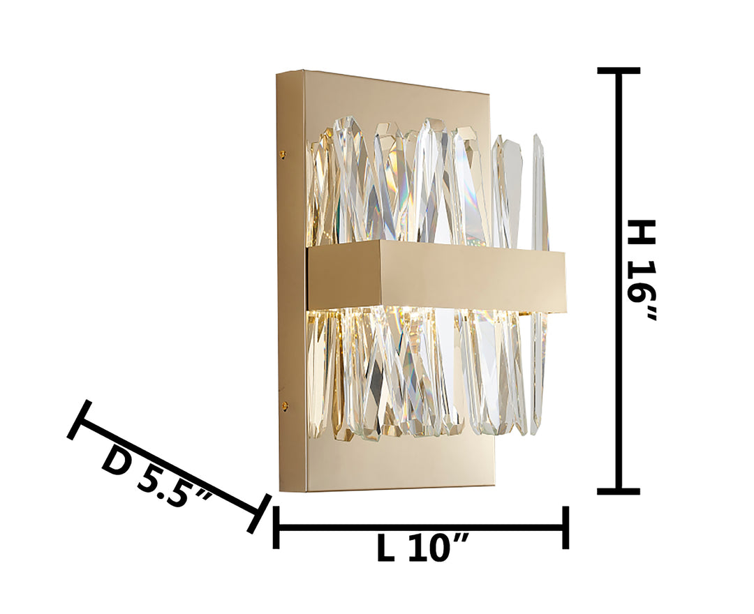 Stainless Steel Wall Sconce with Clear Crystals by Bethel - view 11