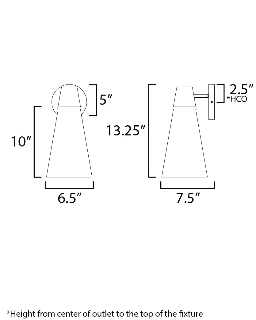 Sumatra 1-Light Sconce dimensions diagram