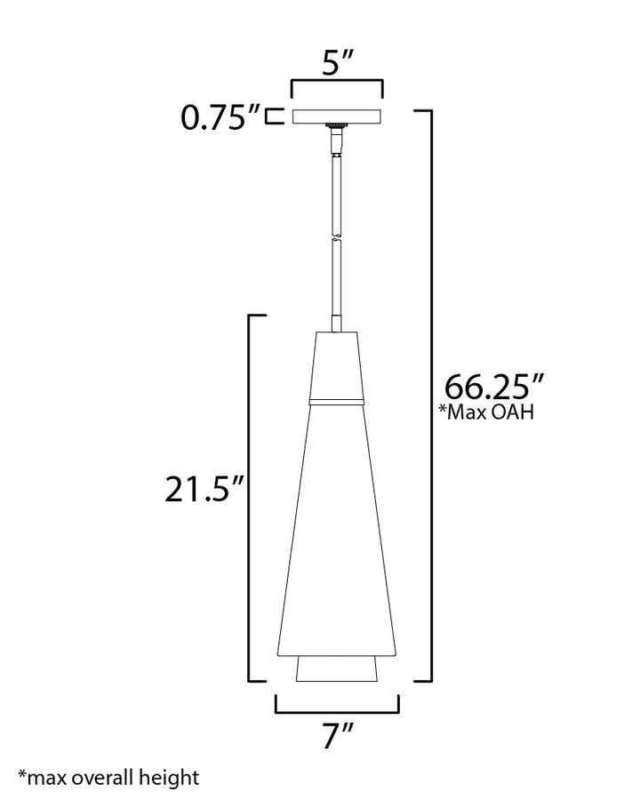 Sumatra 1-Light Pendant dimensions diagram