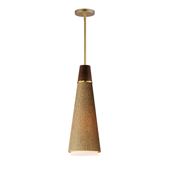 Sumatra 1-Light Pendant Grass Cloth / Natural Aged Brass