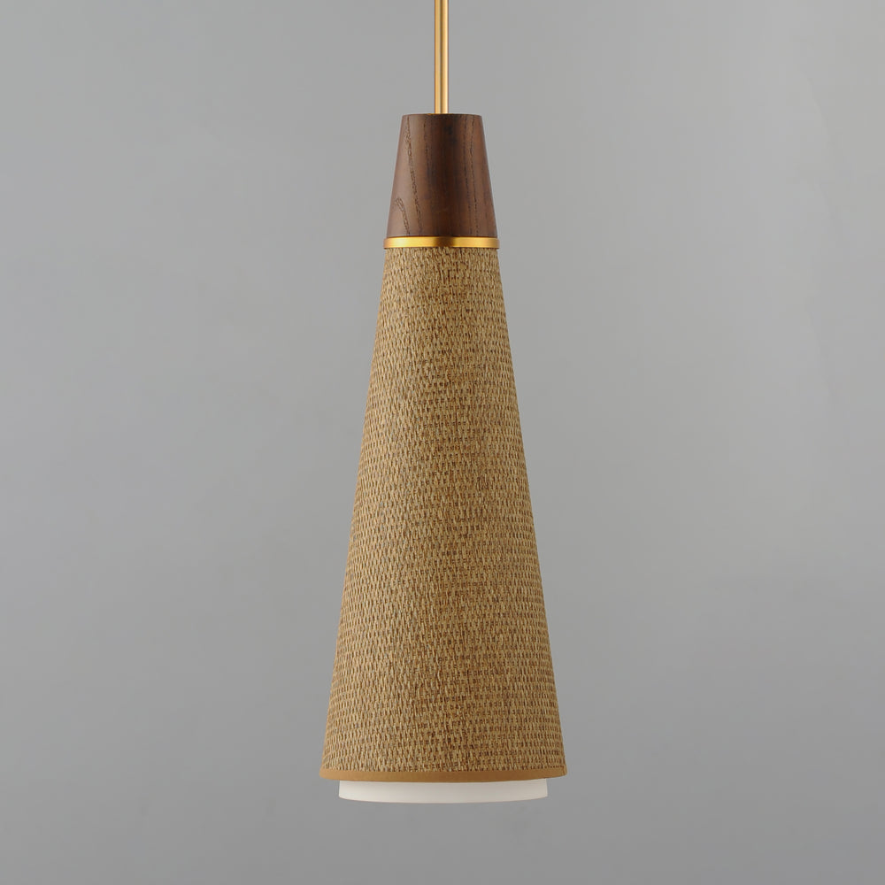 Sumatra 1-Light Pendant Grass Cloth / Natural Aged Brass alternate view