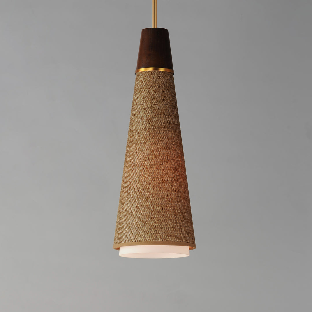 Sumatra 1-Light Pendant Grass Cloth / Natural Aged Brass alternate view