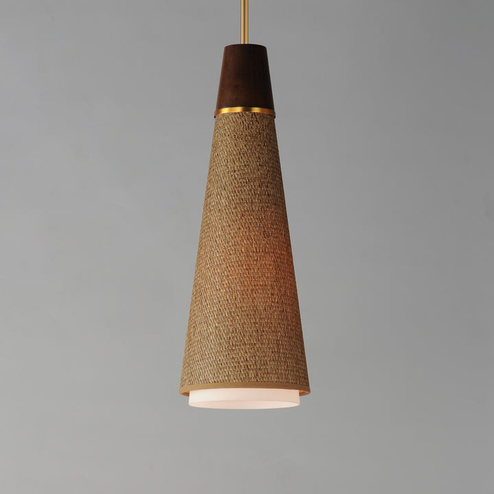 Sumatra 1-Light Pendant Grass Cloth / Natural Aged Brass alternate view