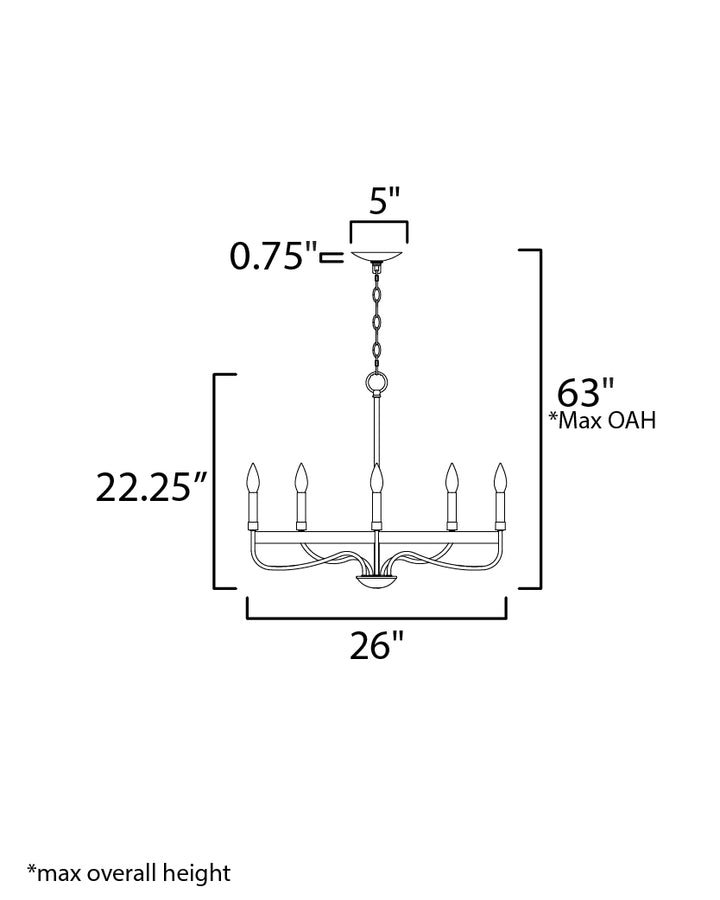 Frankie Chandelier dimensions diagram