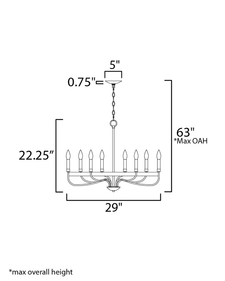 Frankie Chandelier dimensions diagram