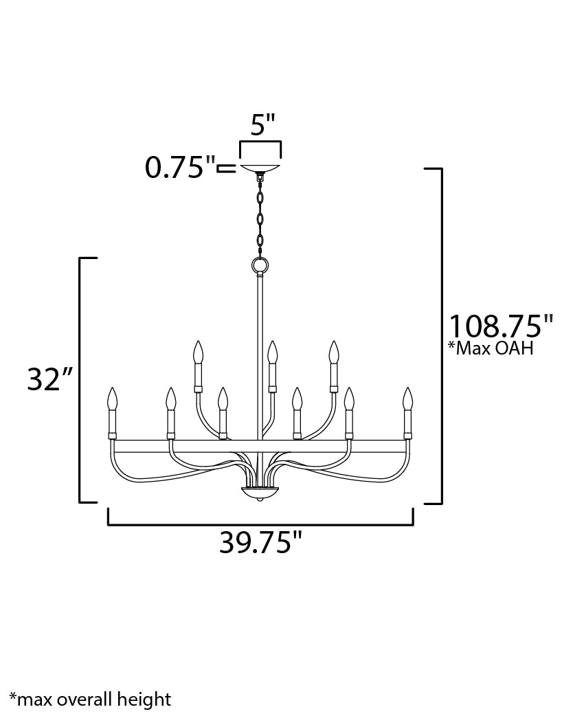 Frankie Chandelier dimensions diagram