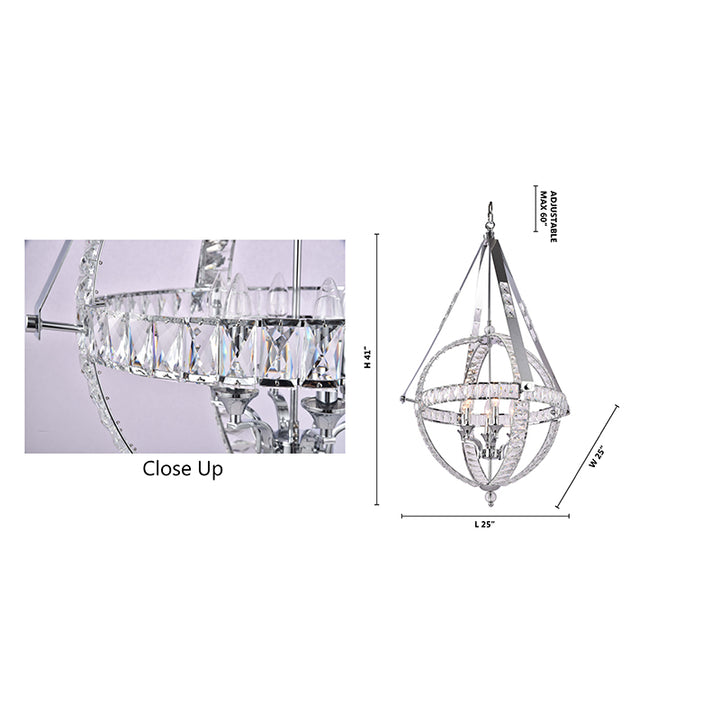 Chrome Crystal Chandelier (LA18) by Bethel - view 6