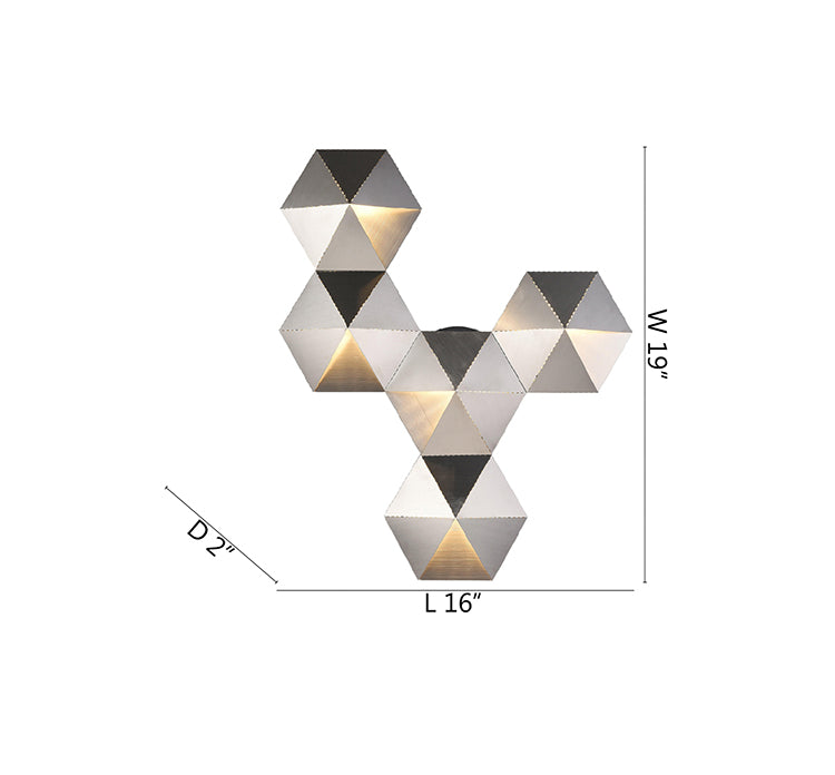 Hair Line Prism Panel LED Wall Sconce Ambiance Lighting Non-dimmable