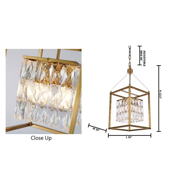 Metal Frame Chandelier with Clear Hanging Crystals (LA11) by Bethel - view 9
