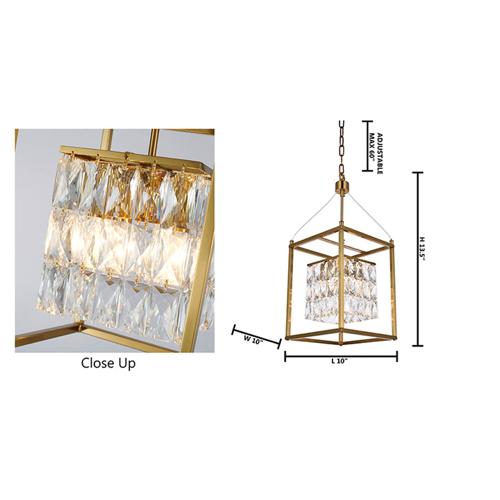 Metal Frame Chandelier with Clear Hanging Crystals (LA11) by Bethel - view 9