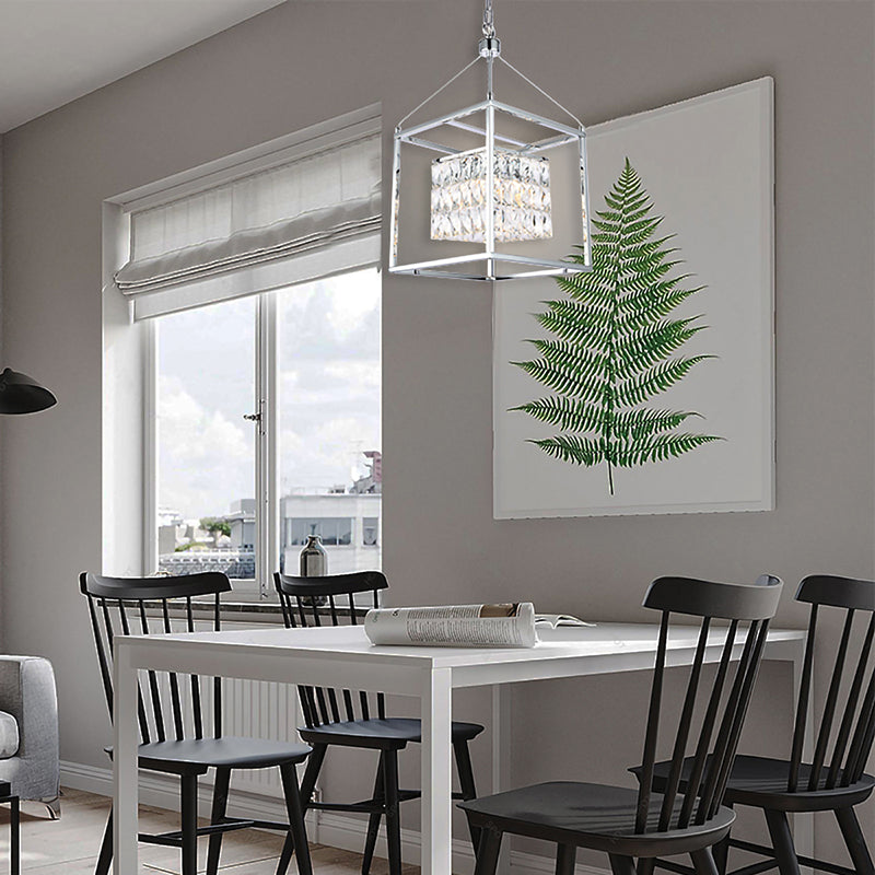 Metal Frame Chandelier with Clear Hanging Crystals (LA11) by Bethel - view 19