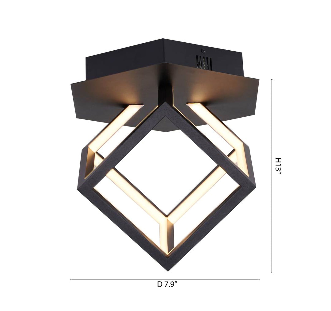 Metal LED Box Light Flush Mount with Acrylic Diffuser Metal: Aluminium