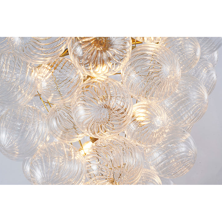 Frame Chandelier with Clear Swirl Glass Shades by Bethel - view 9