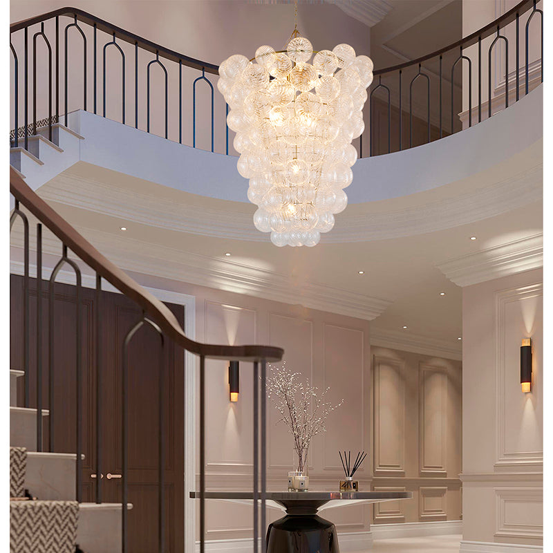Frame Chandelier with Clear Swirl Glass Shades by Bethel - view 10