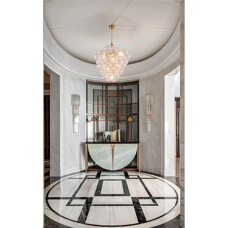 Frame Chandelier with Clear Swirl Glass Shades by Bethel - view 5