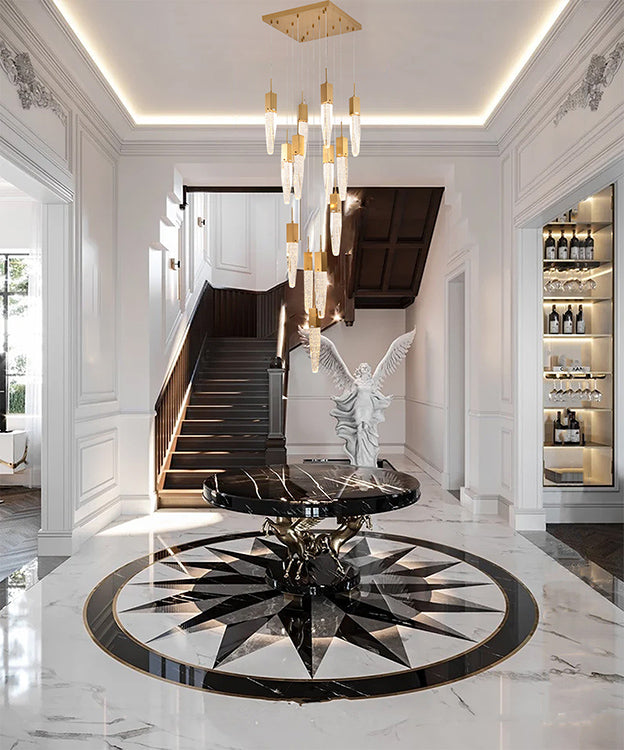 Gun Metal Frame Chandelier with Clear Bubble Crystal Pendants by Bethel - view 42