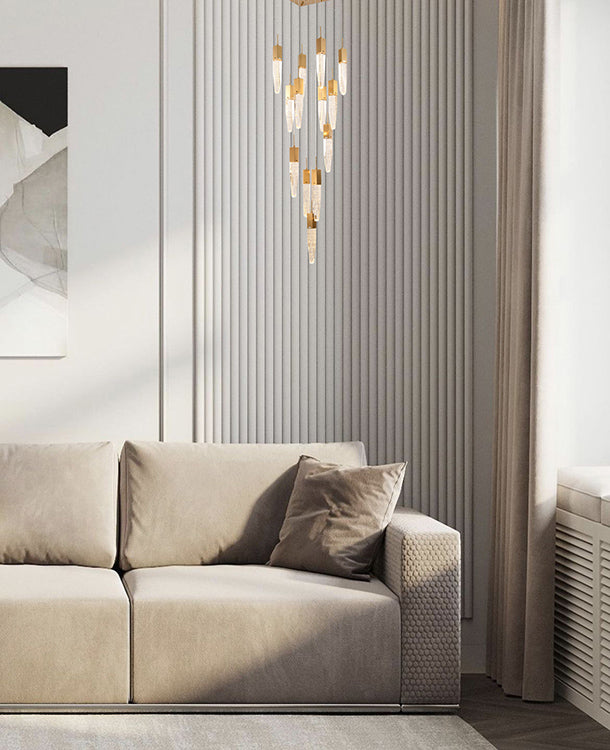 Gun Metal Frame Chandelier with Clear Bubble Crystal Pendants by Bethel - view 45