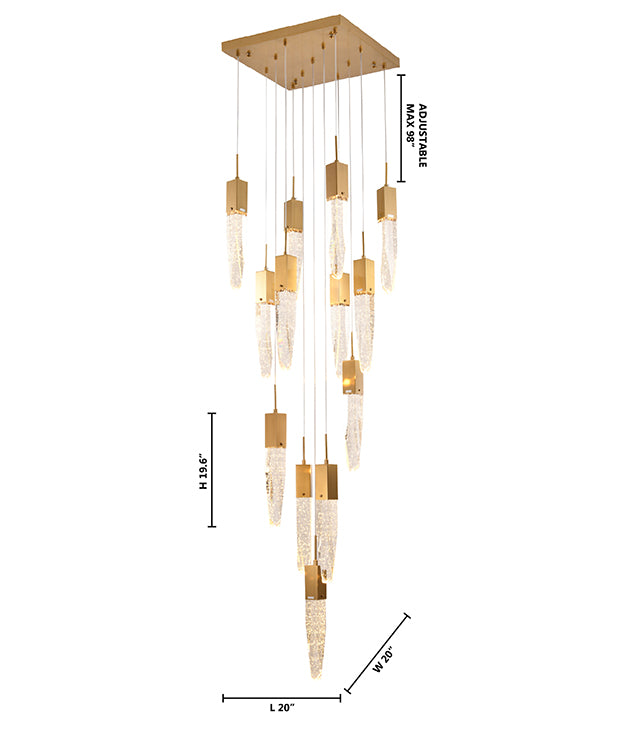 Gun Metal Frame Chandelier with Clear Bubble Crystal Pendants by Bethel - view 47