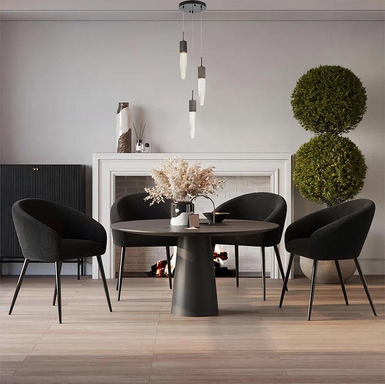 Gun Metal Frame Chandelier with Clear Bubble Crystal Pendants by Bethel - view 2