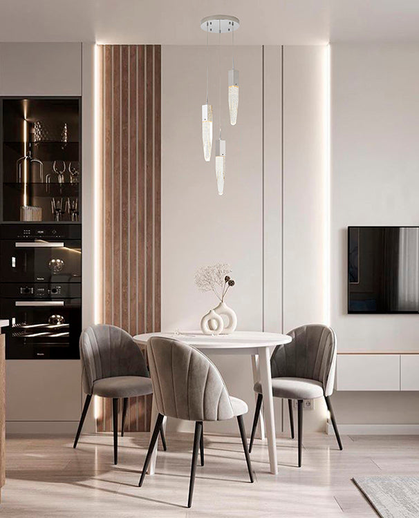 Gun Metal Frame Chandelier with Clear Bubble Crystal Pendants by Bethel - view 9