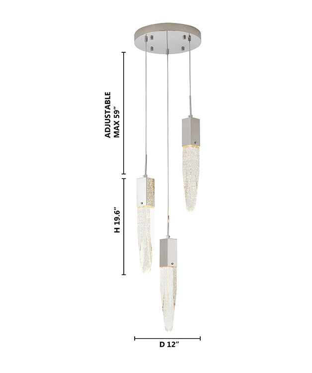 Gun Metal Frame Chandelier with Clear Bubble Crystal Pendants by Bethel - view 13