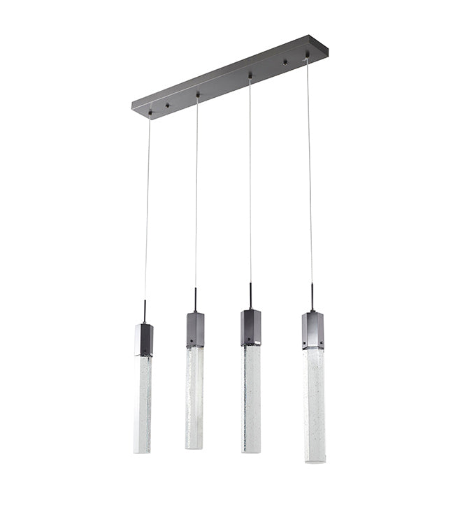 Frame Island Light with Clear Hexagon Bubble Hanging Crystal Pendants by Bethel - view 3