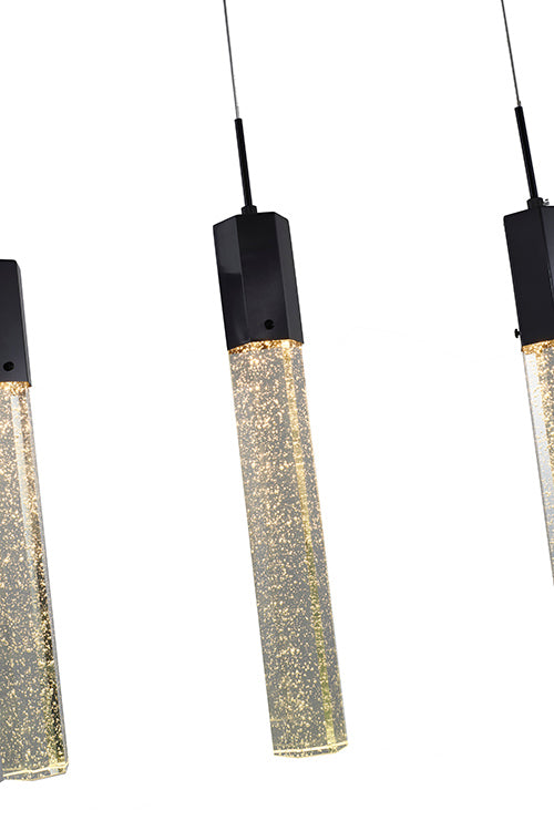 Frame Island Light with Clear Hexagon Bubble Hanging Crystal Pendants by Bethel - view 5