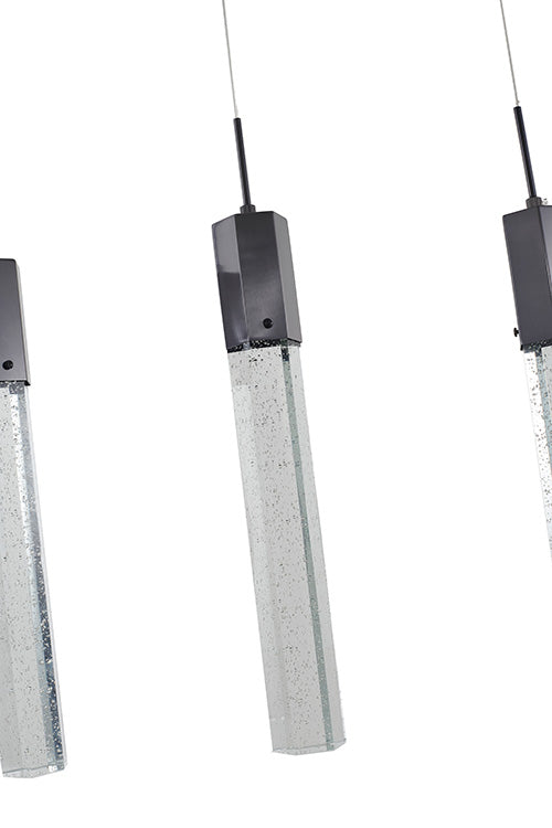 Frame Island Light with Clear Hexagon Bubble Hanging Crystal Pendants by Bethel - view 6