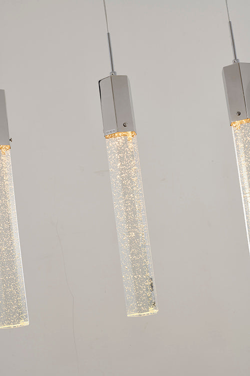 Frame Island Light with Clear Hexagon Bubble Hanging Crystal Pendants by Bethel - view 12