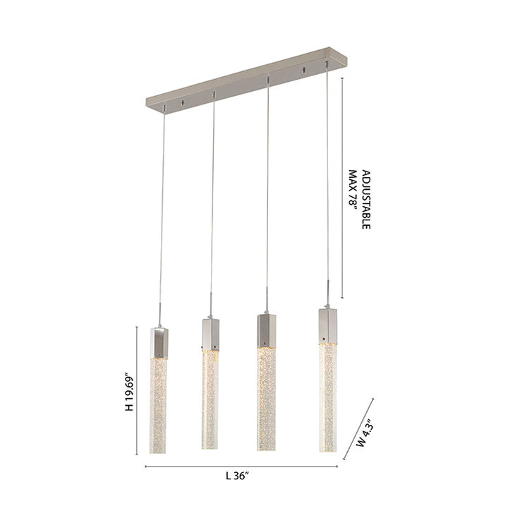 Frame Island Light with Clear Hexagon Bubble Hanging Crystal Pendants by Bethel - view 14