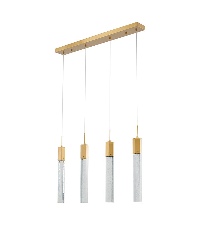 Frame Island Light with Clear Hexagon Bubble Hanging Crystal Pendants by Bethel - view 18