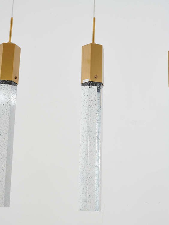 Frame Island Light with Clear Hexagon Bubble Hanging Crystal Pendants by Bethel - view 20