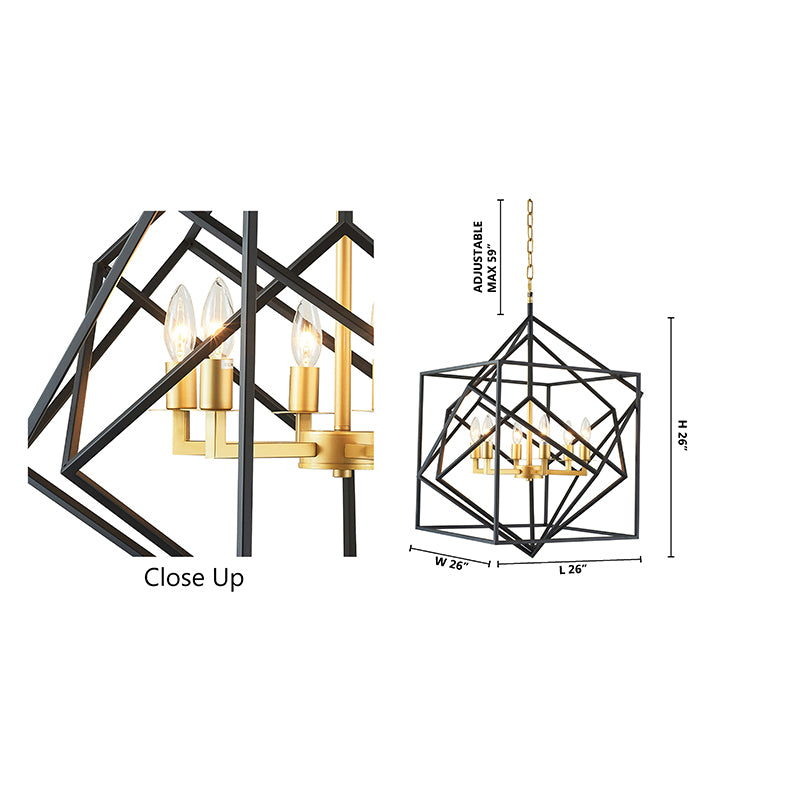 Interlocked Box Chandelier by Bethel - view 4