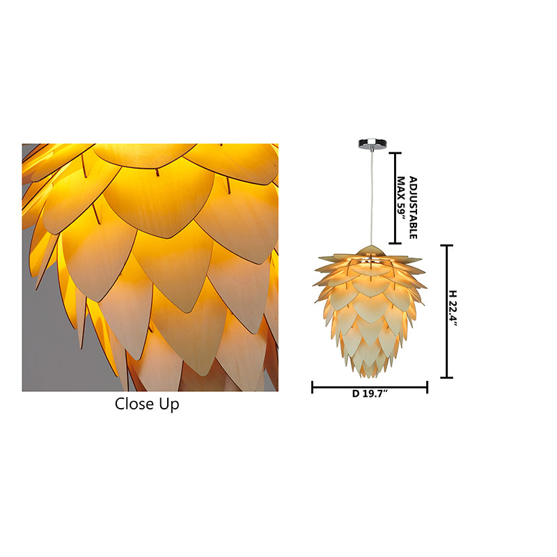 Natural Frame Artichoke Ceiling Fixture by Bethel - view 4
