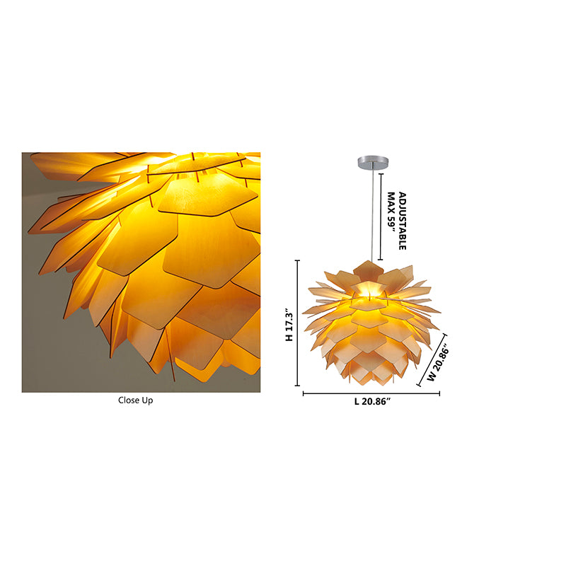 Natural Frame Artichoke Ceiling Fixture by Bethel - view 16