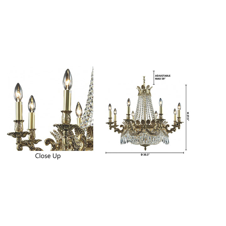 Brass Crystal Chandelier by Bethel - view 3