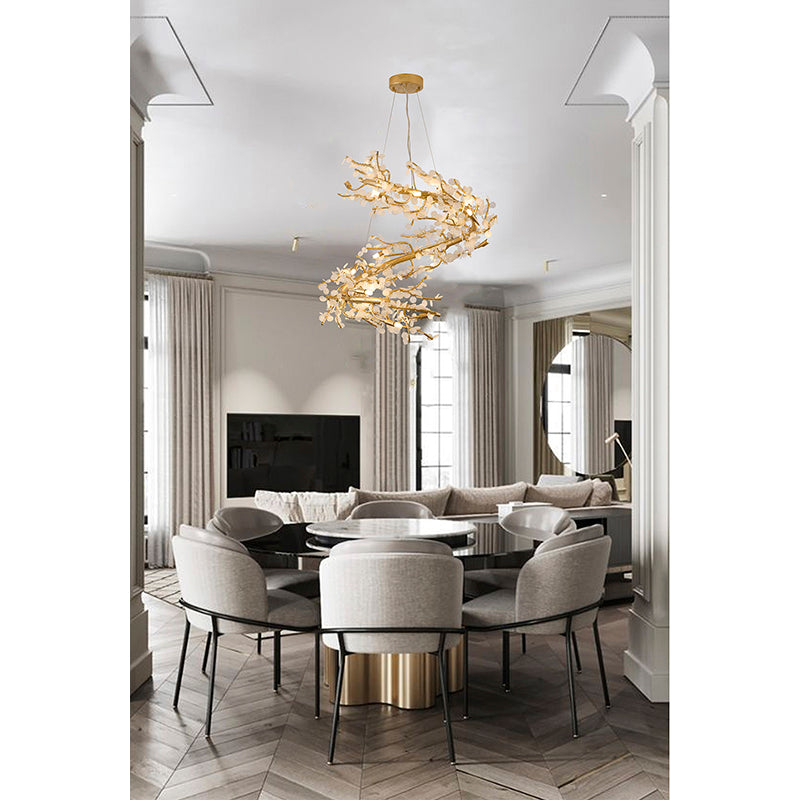 Gold Glass Chandelier (IMP30) by Bethel - view 8