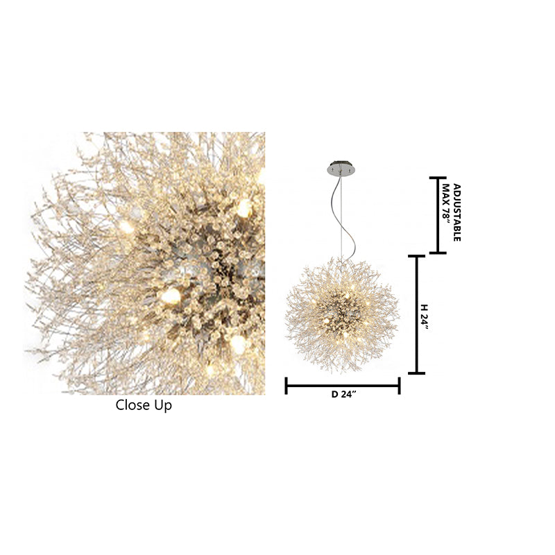 Clear Crystal Firework Chandelier with Hardware by Bethel - view 15