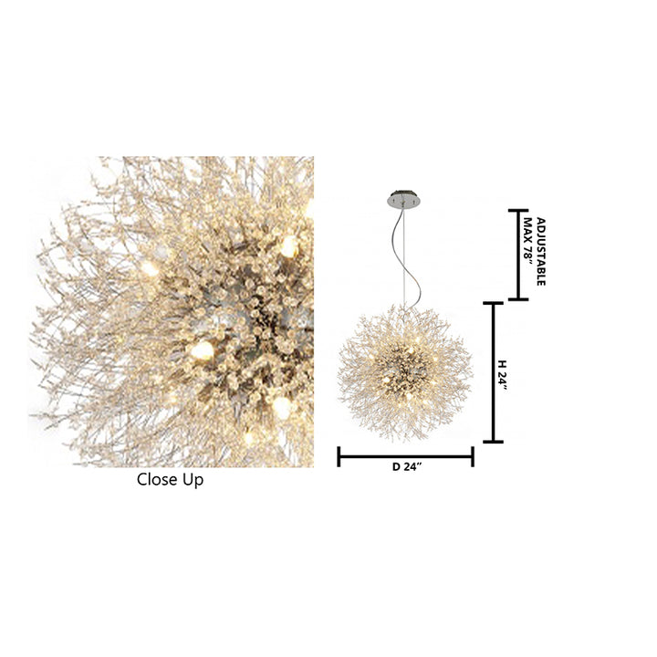 Clear Crystal Firework Chandelier with Hardware by Bethel - view 15