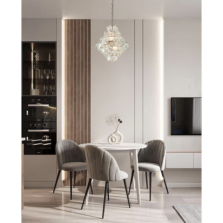 Clear Crystal Chandelier with Hardware (GL438) in Chrome by Bethel