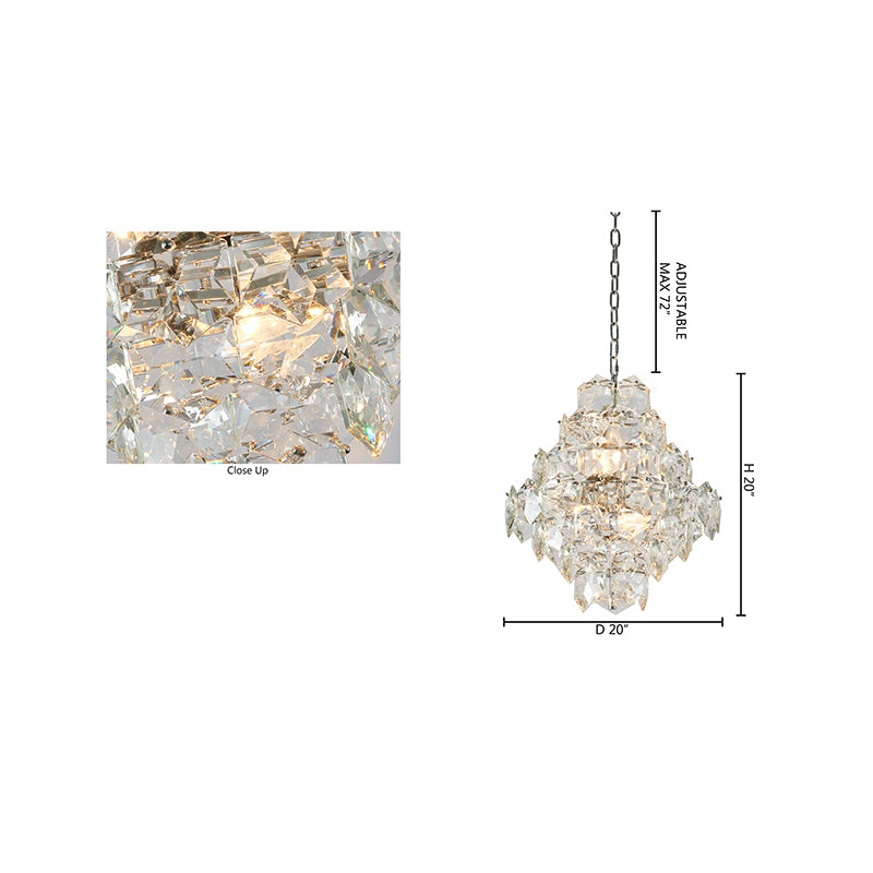 Clear Crystal Chandelier with Hardware (GL438) by Bethel - view 5